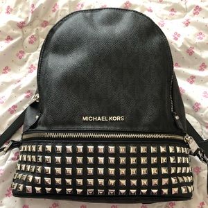 Rhea Medium Studded Pebbled Leather Backpack